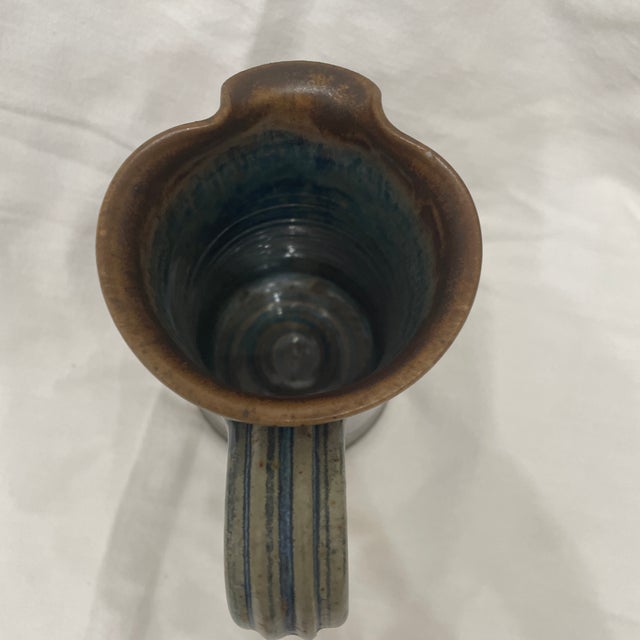1989 Wellman and Welsh Wheel Thrown Pottery Pitcher For Sale - Image 4 of 5