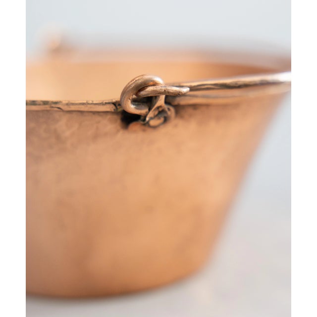 Metal Antique Petite French Hammered Copper Pot Planter For Sale - Image 7 of 10
