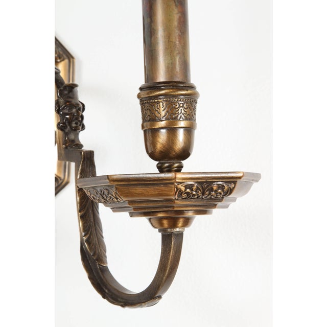 1940s American Bronze Double Sconces - a Pair For Sale In Los Angeles - Image 6 of 10