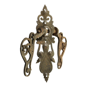 Early 20th Century Victorian Wrought Iron Lever Door Knob Set - 3 Pieces