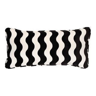 Schumacher x Miles Redd The Wave Pillow 24" x 12" in Black For Sale