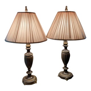 Vintage Stiffel Brass Table Lamps- A Pair For Sale