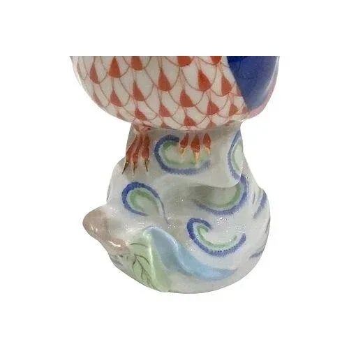 Vintage Late 20th Century Herend Porcelain Bird & Fish Figurine For Sale In Atlanta - Image 6 of 8