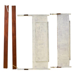 Vintage White Wooden Bed, 1970s For Sale