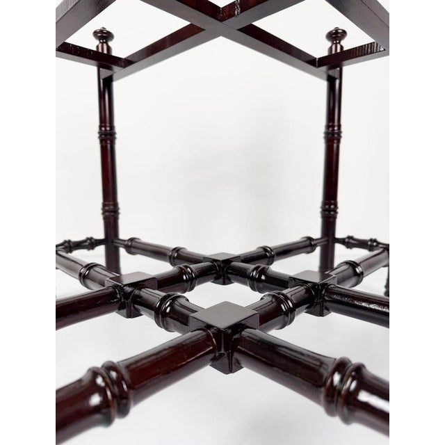 Chinese Chippendale Coffee Table in Faux Bamboo with Mirror Top in the style of Baker, 1970s For Sale - Image 9 of 18