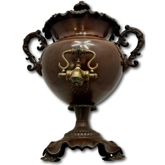 Fine Quality Antique Late Georgian Heavy Solid Cast Bronze Hot Water Urn Samovar With Beautiful Original Patina- Circa Approx 1850 For Sale - Image 4 of 18