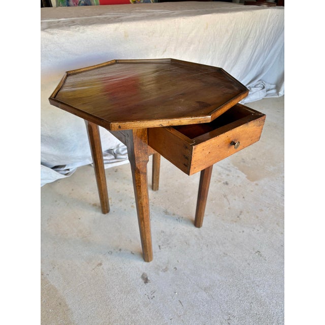 19th Century French Walnut Octagonal Side Table For Sale - Image 10 of 12