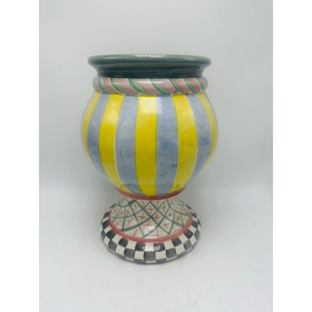 1990s Italian McKenzie Childs Style Vase For Sale - Image 5 of 7