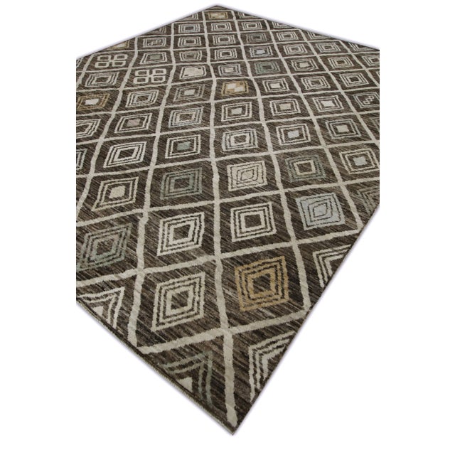 Early 21st Century Vintage Handmade Turkish Oushak Rug 9' X 11'6" For Sale - Image 5 of 7