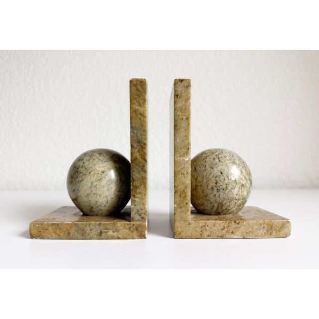 Mid-Century Modern Vintage Stone Sphere Bookends - A Pair For Sale - Image 3 of 8