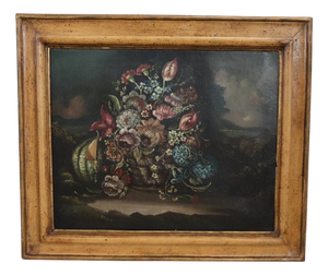 Still Life with Flowers, 1700s, Oil on Canvas, Framed