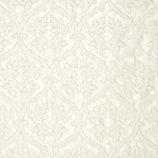 Sample - Schumacher Ravenna Embroidery Fabric in Silver For Sale