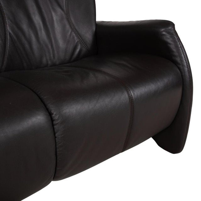 Gray 4571 Cumuly Leather Three-Seater Sofa and Armchair in Anthracite Grey with Manual Function by Himolla, Set of 2 For Sale - Image 8 of 18