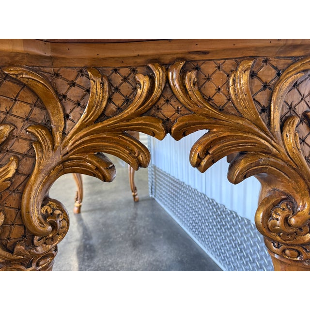Large William Switzer Louis 16th Rouge Marble Top Console Table For Sale - Image 10 of 18