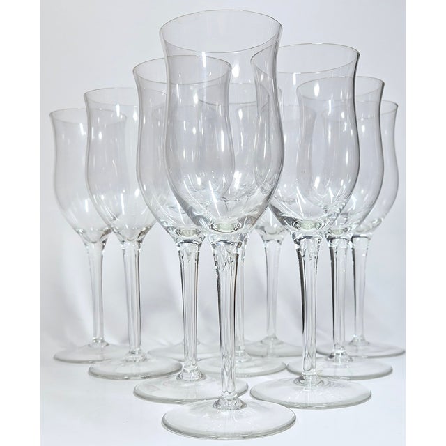 Curvy Champagne Flutes- Set of Ten For Sale - Image 9 of 12