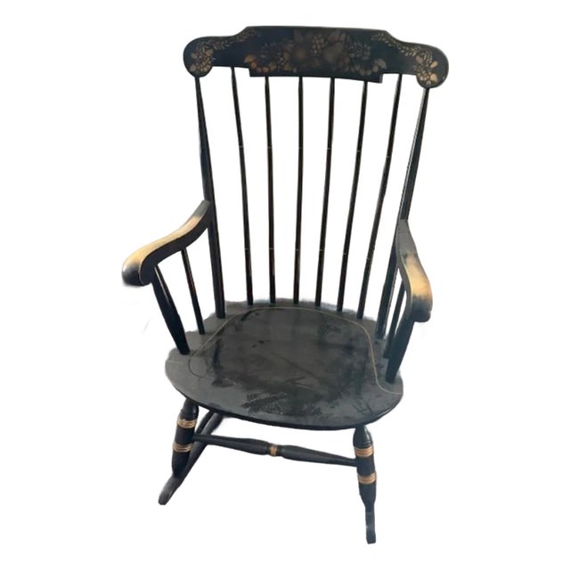 Vintage Mid Century Nichols and Stone Hitchcock Style Boston Rocker Chair For Sale