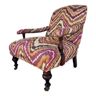 1990s Attributed to George Smith English Library Club Armchair on Castors For Sale