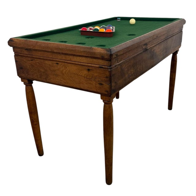 Antique Oak Children's Billiard Game Table, 1890s For Sale - Image 6 of 9