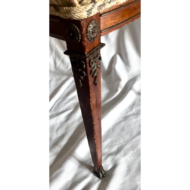 Antique Edwardian Neoclassical Mahogany Side Chairs With Brass Mounts - A Pair For Sale - Image 11 of 15
