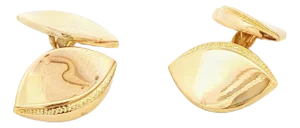 Mid 20th Century 18k Yellow Football Shaped Two Sided Cufflinks