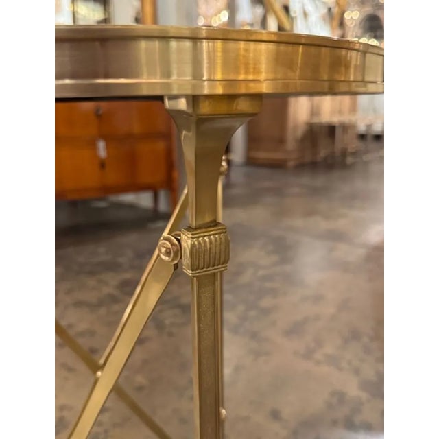 Early 21st Century Pair of Empire Style Gilt Bronze and Marble Topped Gueridons For Sale - Image 5 of 6