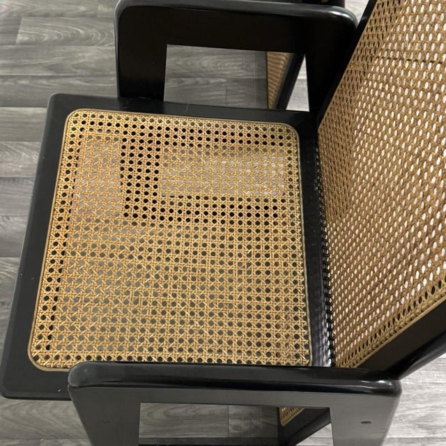 High-Backed Chairs in Lacquered Vienna Straw, 1970s, Set of 2 For Sale - Image 10 of 13