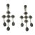 1940s Onyx Diamente Sterling Chandelier Earrings - 2 Pieces For Sale