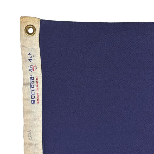 Large Vintage Cotton State Flag of Alaska With Sewn Stars For Sale - Image 4 of 5