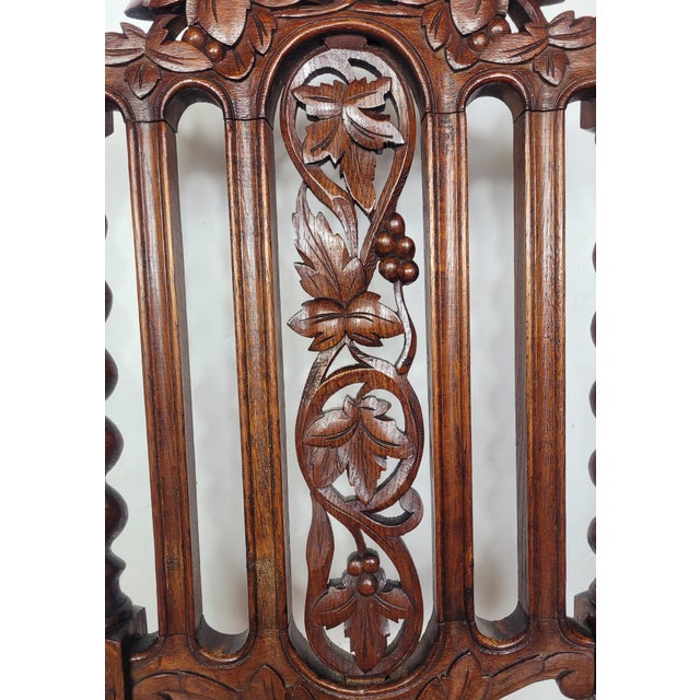 Brown Jacobean Style Gothic Hall Chair, 1890 For Sale - Image 8 of 18