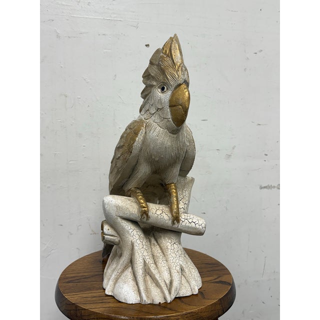 Handmade Carved Wood Cockatoo Sculpture For Sale - Image 4 of 12