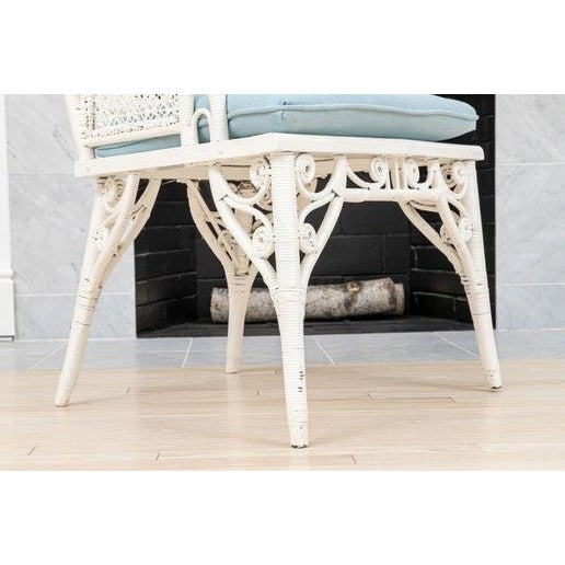 Vintage Wicker Arm Chair With Woven Star Motif For Sale In Raleigh - Image 6 of 13