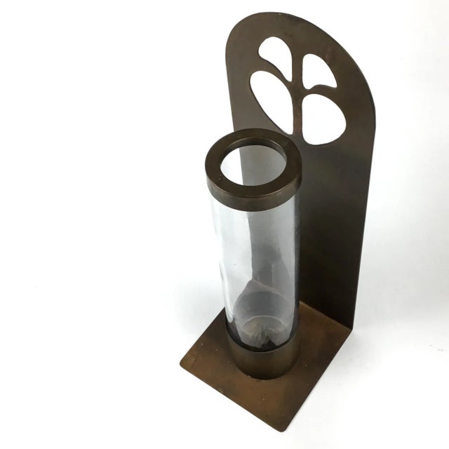 Vintage Brass & Glass Wall Hanging Candle Holder For Sale - Image 12 of 12