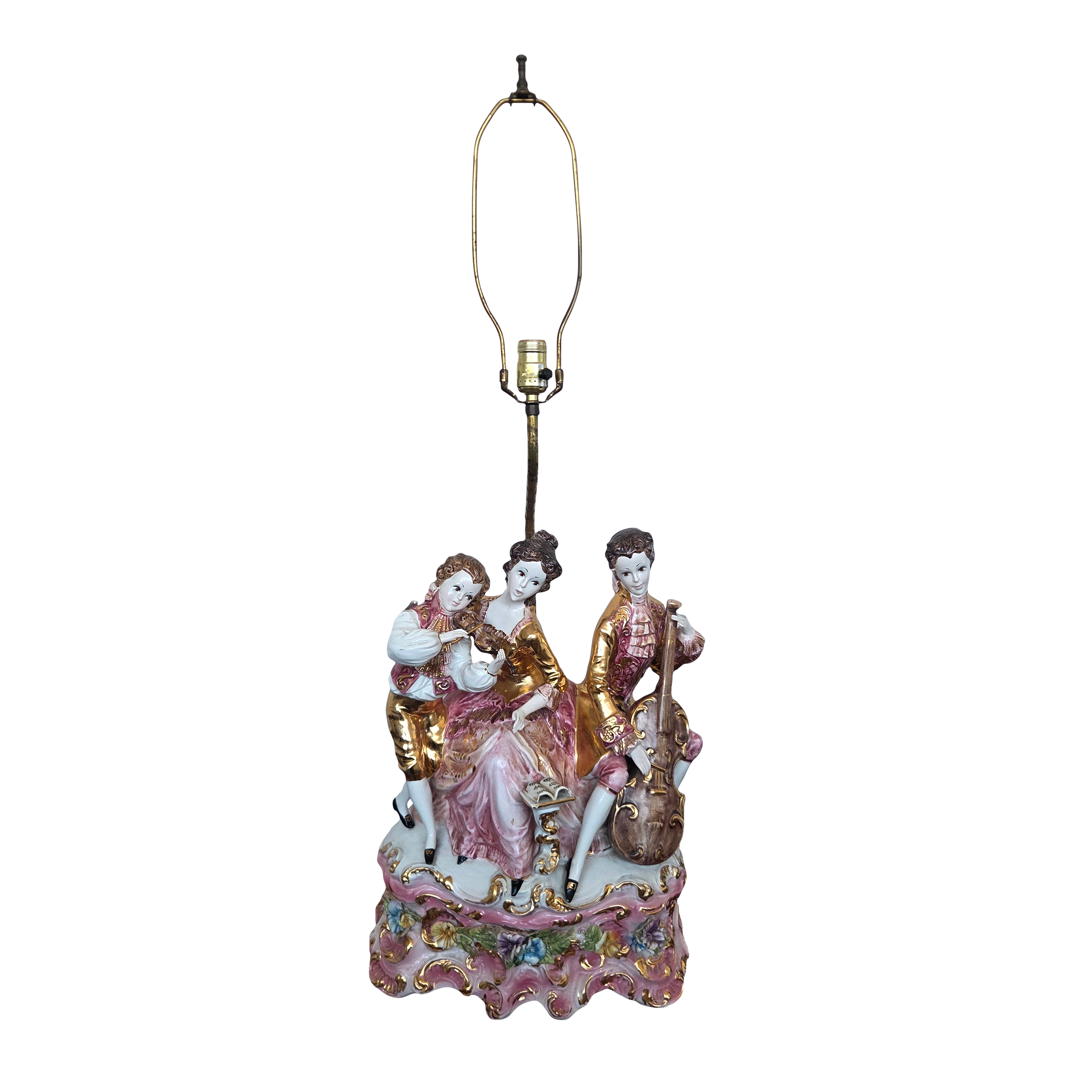 1950s Italian Azzolin Brothers Rococo Revival Porcelain Figural