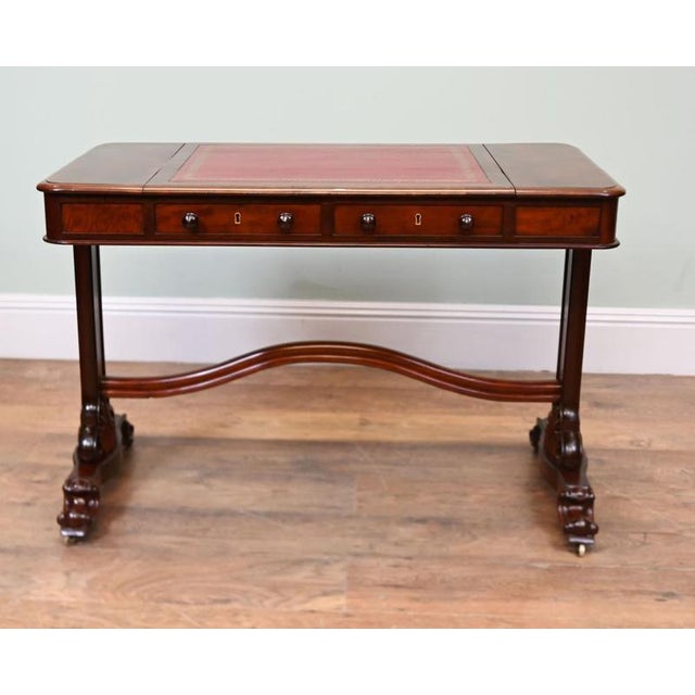 Victorian Writing Table Mahogany Desk, 1880 For Sale - Image 11 of 12