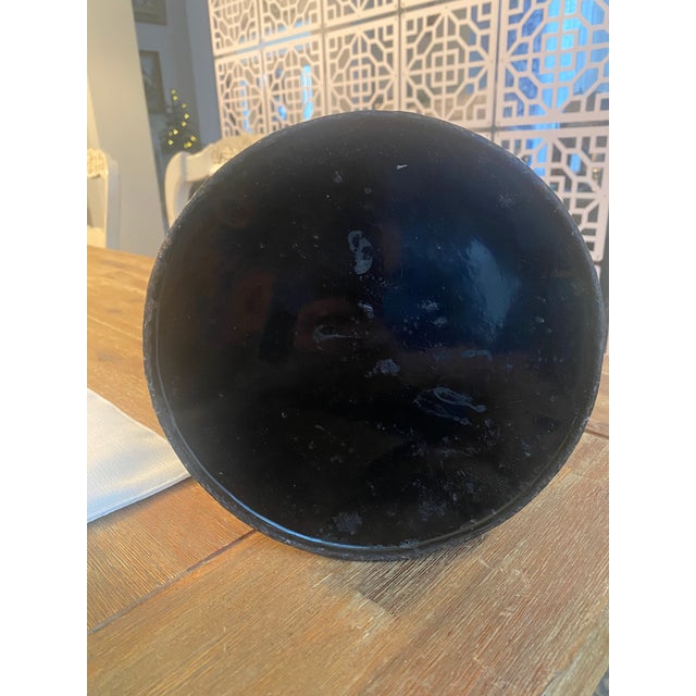 Beautiful large French water jug. White enamel with blue mottling, just the right amount of chipping to enhance the...