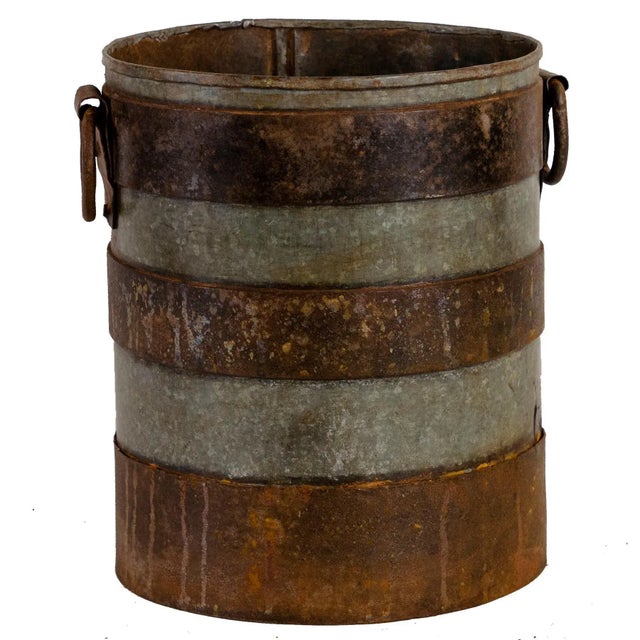 Early 20th Century Vintage Indian Iron Bucket For Sale - Image 5 of 5