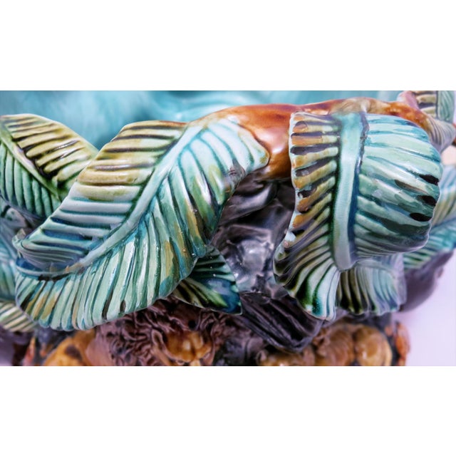 Antique French Onnaing Majolica Blackamoor and Lions Jardinière, C. 1900 For Sale - Image 12 of 12