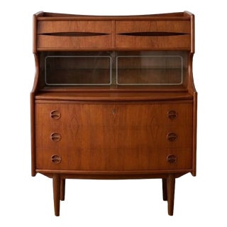 Danish Teak Desk with Display Cabinet from Gunnar Falsig, 1950s For Sale
