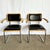 Marcel Breuer Italian Mid Century Modern Black Vinyl and Chrome Cantilever Chairs - Set of 4 For Sale - Image 4 of 10
