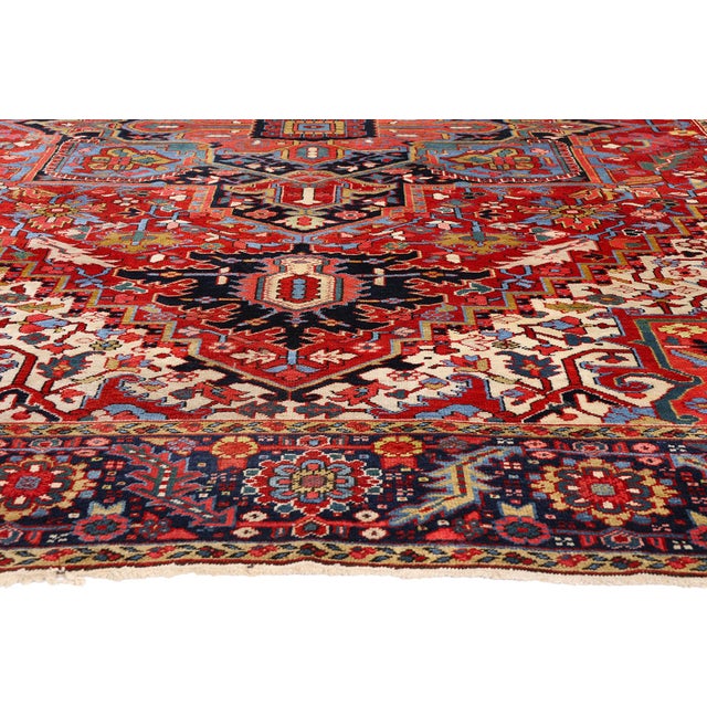 Vintage Persian Heriz Rug, 08'09 X 11'05 For Sale - Image 4 of 10