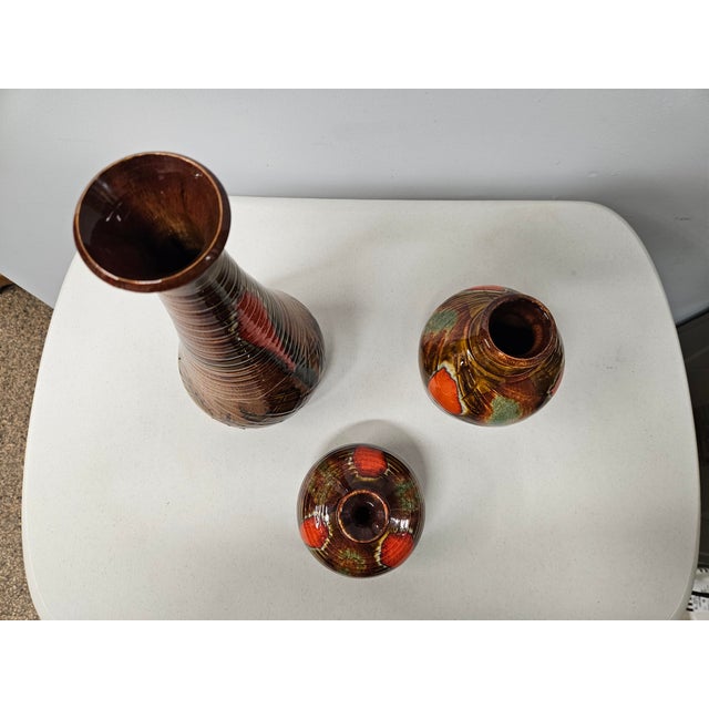 1970s Dryden Pottery Drip-Glaze Vase Collection -1976 For Sale - Image 5 of 14