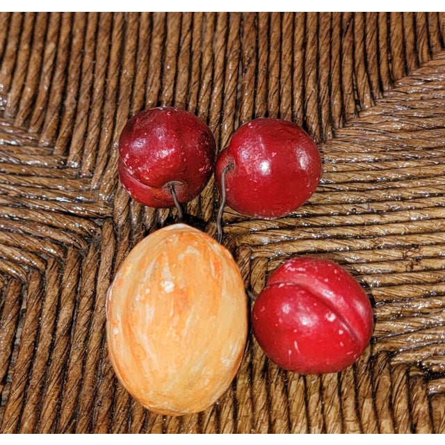 Late 19th Century Wooden Footed Bowl W/26 Stone Fruits For Sale - Image 9 of 14