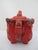 Red Chinese Red Lacquer Climbing Foo Dog Finial Lid Decorative Teapot For Sale - Image 8 of 11
