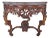 Antique 19th C. French Louis XV Rococo Serpentine Carved Mahogany Console Table For Sale