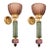1990s Burgundy and Green Murano Glass Sconces - a Pair For Sale