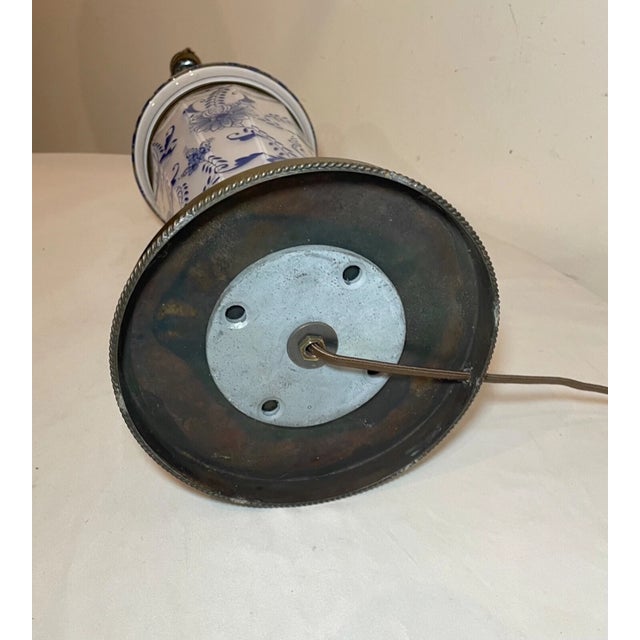 Antique 1800's Ornate Victorian Brass White Glass Electrified Oil Parlor Lamp For Sale - Image 12 of 12