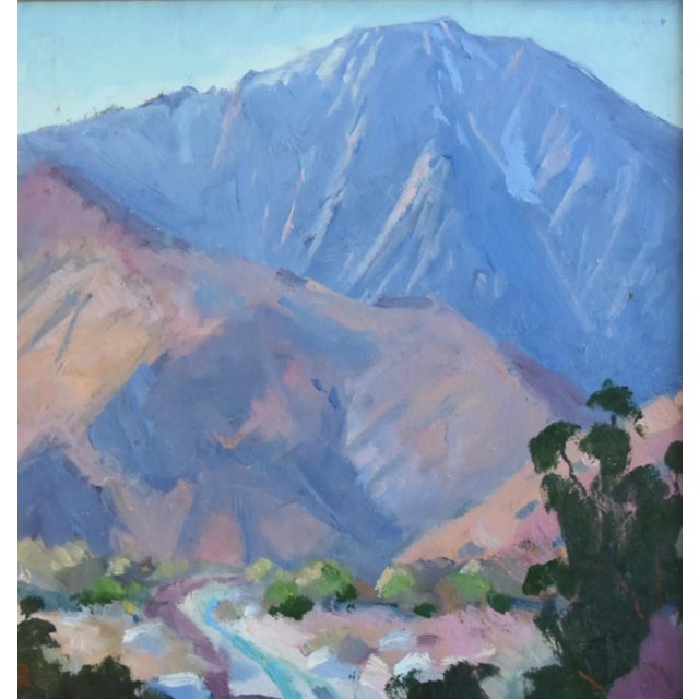 Silvio Silvestri, Listed Artist Ridge of Blue Mountain Landscape Oil Painting Including the Antiqued Gold Wood Frame For Sale In Los Angeles - Image 6 of 11