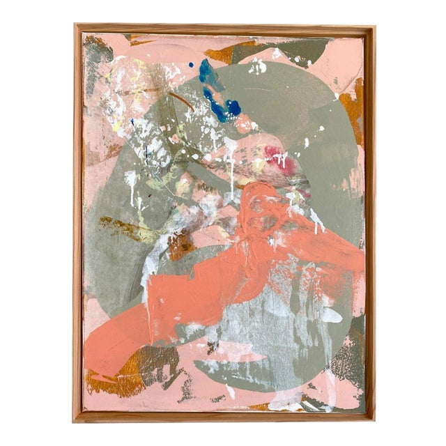 “Peach Party” 2022 Framed Painting by Jessalin Beutler For Sale