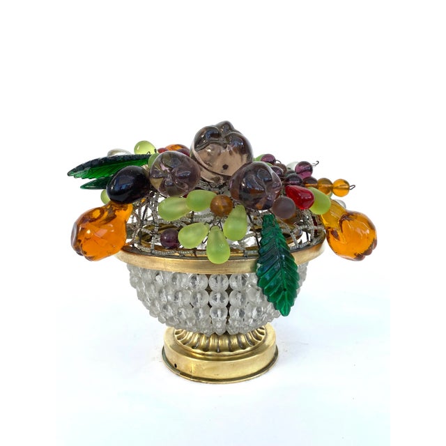 Early 20th Century Czech Art Glass Figural Fruit Basket and Flower Bowl Table/Accent Lamp For Sale In Los Angeles - Image 6 of 6