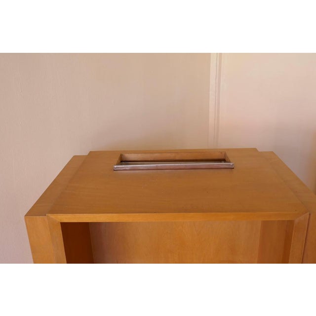 Brown French Secretaire in Ash Wood and Parchment by Blanche Klotz, 1930s For Sale - Image 8 of 13